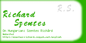 richard szentes business card